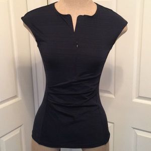 Athleta Short Sleeve Half Zip Draped Tank NWOT